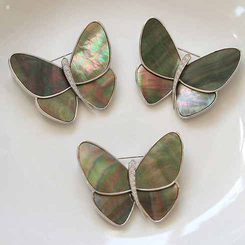 Butterfly Colorful Mother of Shell Brooch - House Of Pearls
